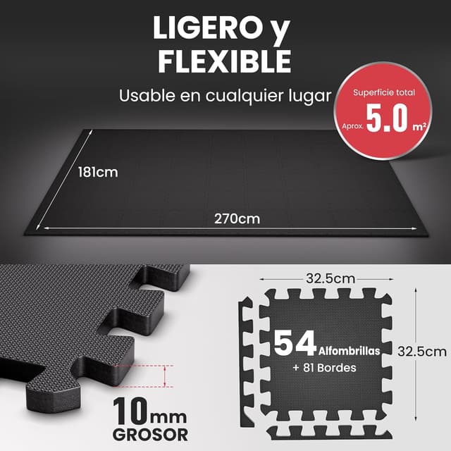 Detalle 2 de Ultrasport Suelo Gimnasio EVA Puzzle 5 m²