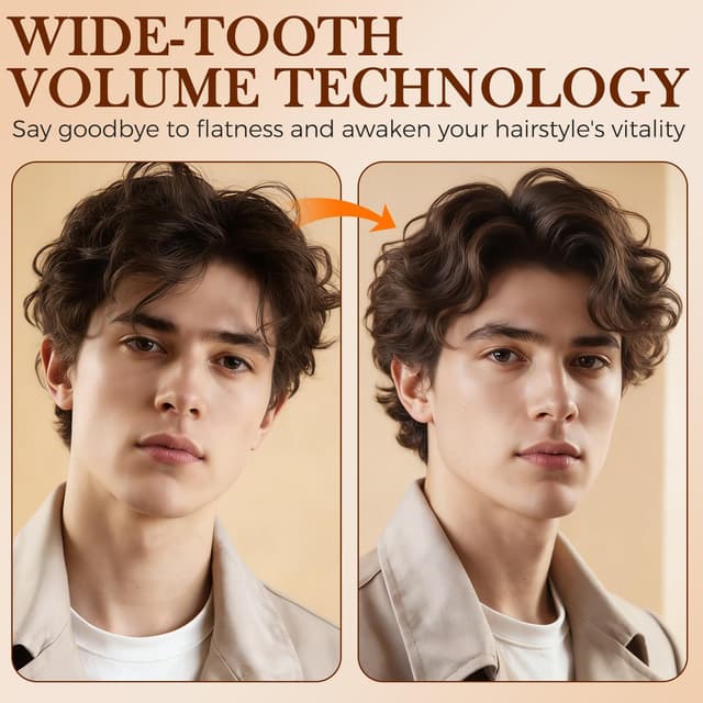 Thumbnail 1 de Peigne Cheveux Bouclés 2 Pièces Texture Large