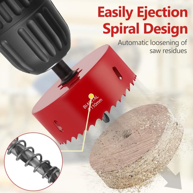 Detalle 2 de Flintronic Bi-Metal Hole Saw, 110mm (Bi-Metal M42) for Metal, Wood & Plastic