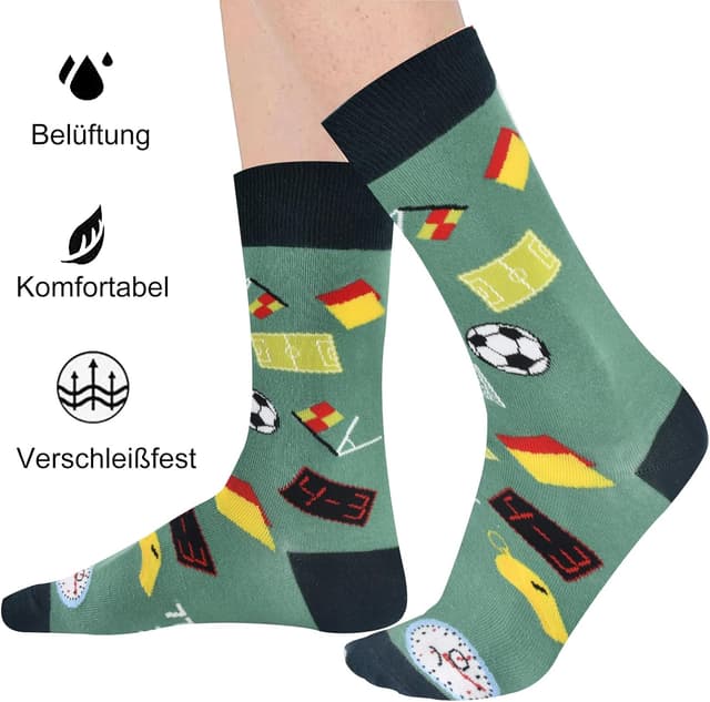 Detalle de OEAGO Vatertagsgeschenk für Papa – Fußball-Socken (Gr. 43–46)