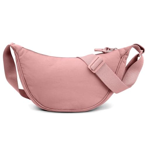 Thumbnail 8 de Aucuu Bolso Bandolera para Mujer estilo media luna impermeable (rosa) con correa ajustable
