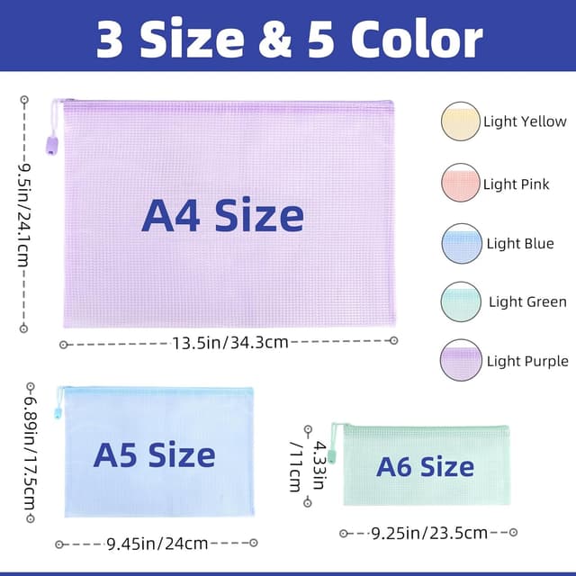 Detalle 2 de Mutsitaz Dokumentenbeutel Set 15-teilig A4