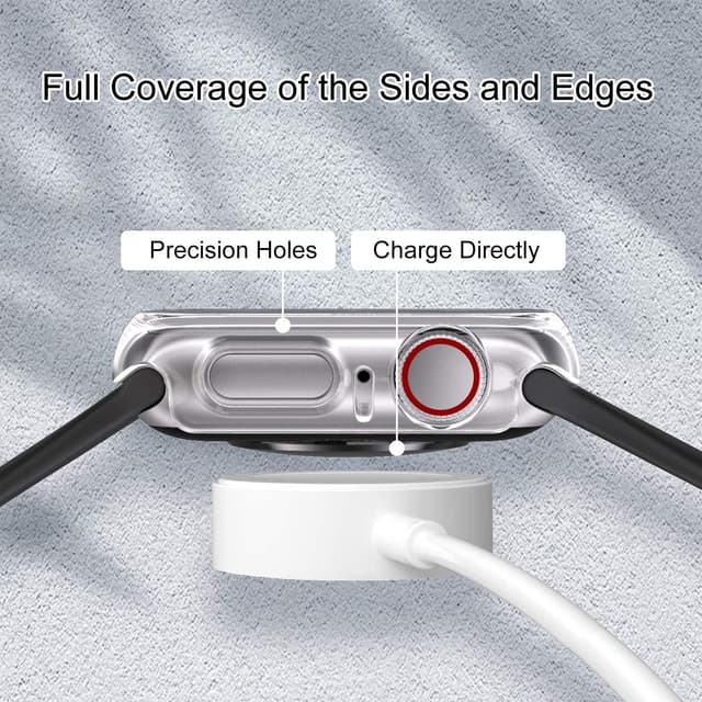 Detalle de Tuocal 2-Pack Hard PC Case for Apple Watch 40mm (SE/Series 6/5/4) – Clear protective screen cover