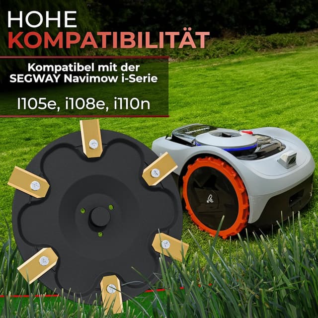 Detalle de 6-fach Messerscheibe kompatibel mit Segway Navimow i-Serie (i105E, i108E, i110n, i205 AWD, i208 AWD) – Premium Mähteller aus glasfaserverstärktem Kunststoff