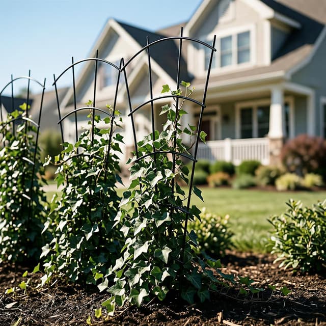 Detalle de Thealyn Rankgitter Metall 4er Set (109 x 43 cm) für Kletterpflanzen, Rankhilfe im Garten, Terrasse & Hochbeet, Schwarz