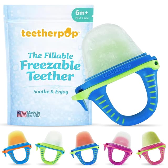 Detalle de Teetherpop Fillable Freezable Teethers (Breastmilk Teether Feeder Pacifier) - BlueLime