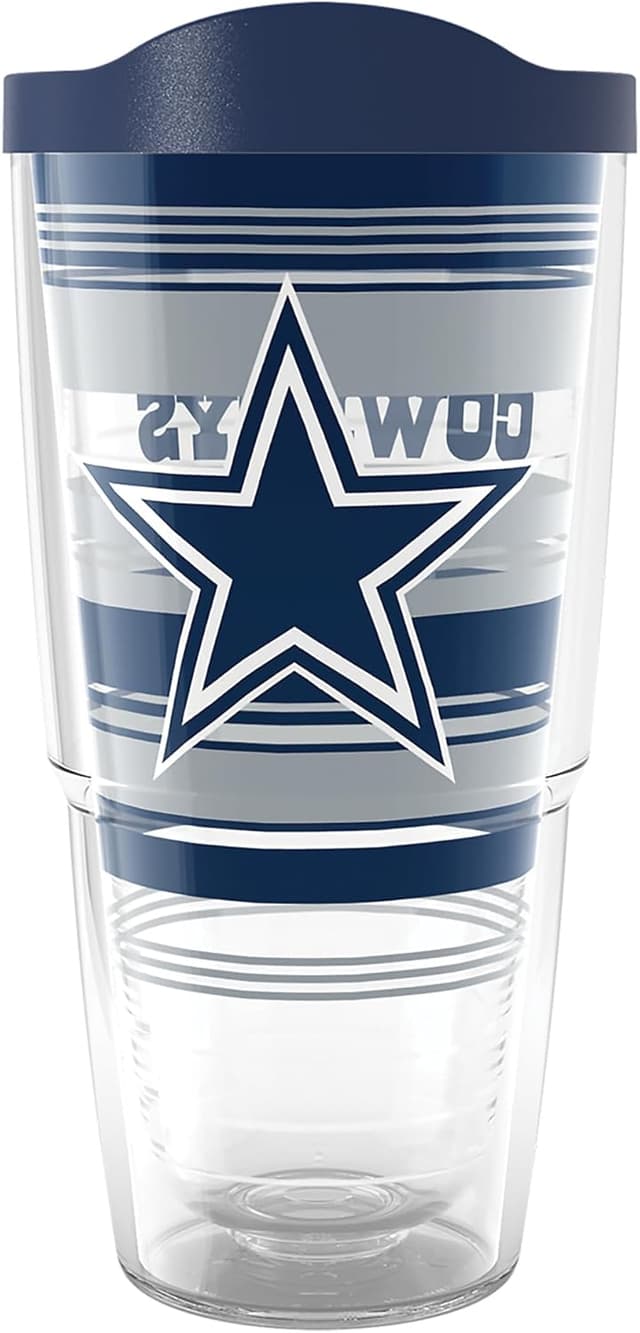 Detalle de Tervis NFL Dallas Cowboys Hype Stripes 24oz Double-Walled Insulated Tumbler Travel Cup (Classic, Made in USA)