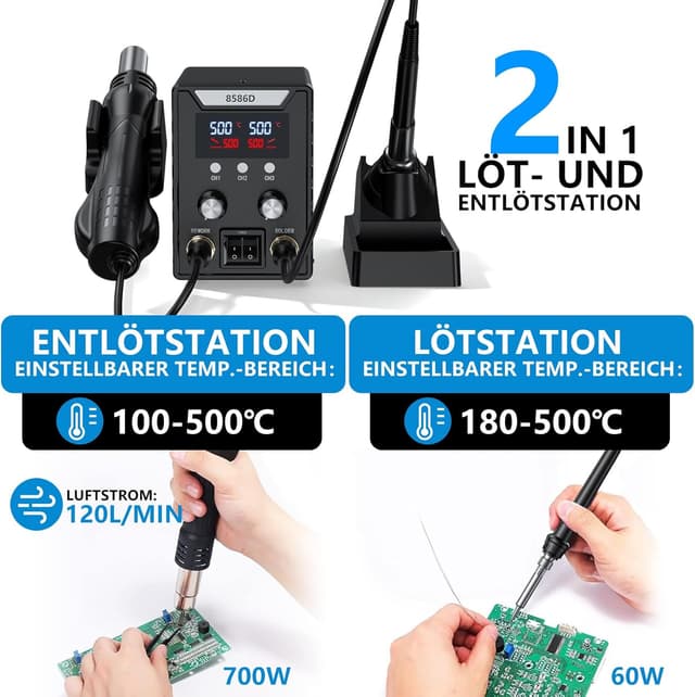 Detalle 2 de Lötstation Heißluft Lötkolben-Set 60 W