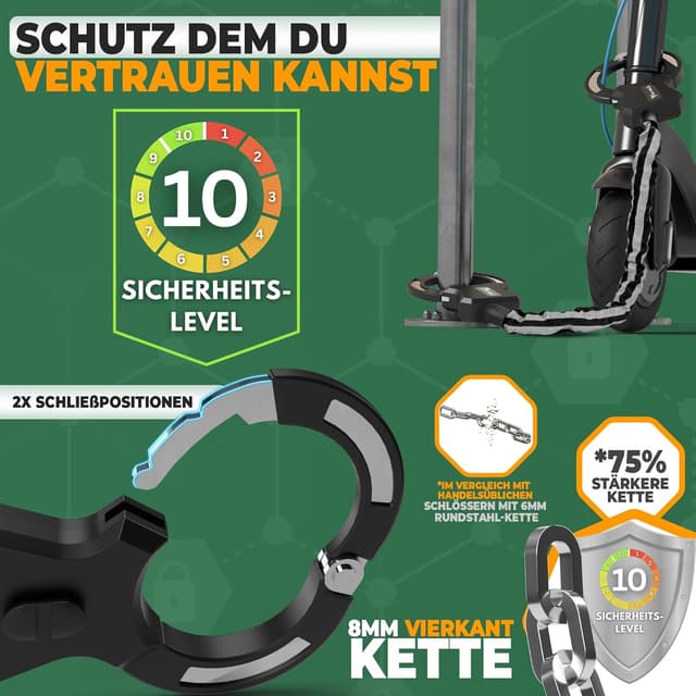 Detalle 2 de MIVELO E-Scooter Schloss extra sicher
