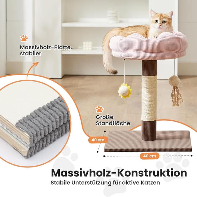 Thumbnail 6 de Gardner Pet Kleiner Katzenbaum (51 cm) mit gepolsterter Plattform, geflochtenem Sisal und Plüschball