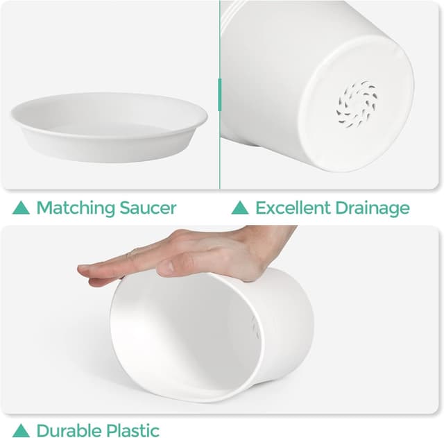 Detalle 1 de T4U 17.5cm plastic plant pots 6 pack