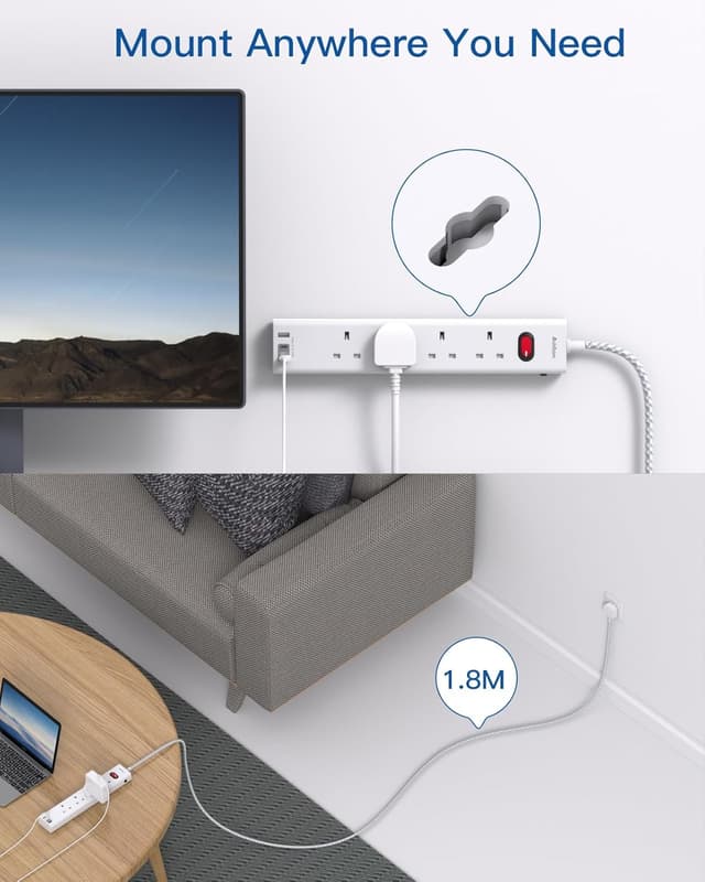 Thumbnail 3 de Extension Lead with 3 USB Slots