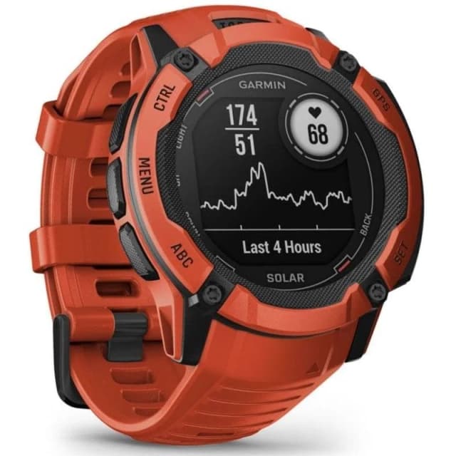 Detalle 2 de Garmin Instinct 2X Solar rojo — reloj inteligente