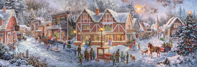 Detalle de Clementoni Compact 1000 pièces Panorama – Préparation pour Noël