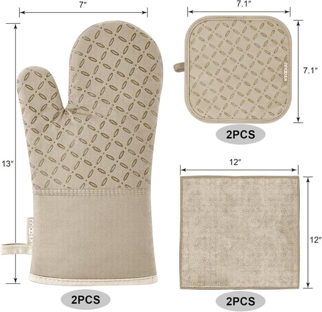 Thumbnail 1 de KEGOUU Oven Mitts 500°F Set