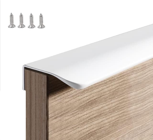 Thumbnail 6 de HY HUIJUN 2 pezzi maniglie nascoste per armadio in alluminio bianco (interasse 64 mm, lunghezza 80 mm)