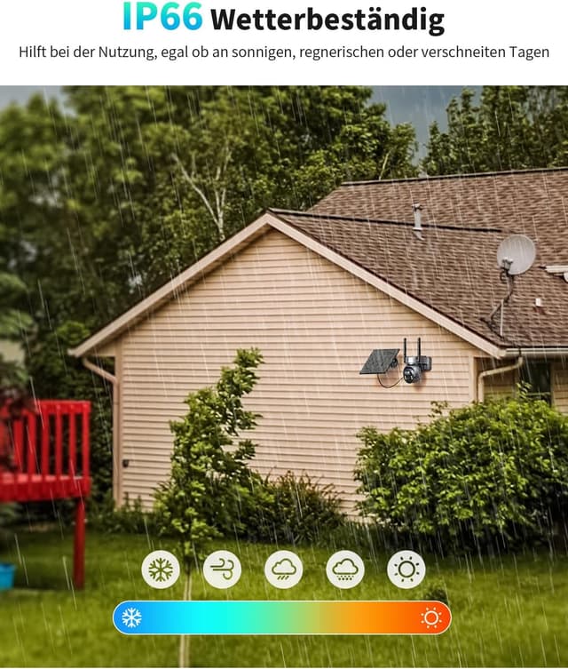 Detalle de SEHMUA 4G LTE Überwachungskamera Außen Solar mit SIM-Karte (2K, PTZ, PIR, IP66)