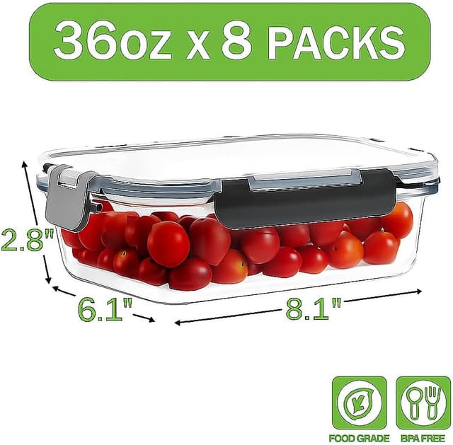 Thumbnail 1 de HOMBERKING 36oz Glass Meal Prep ๐ฑ