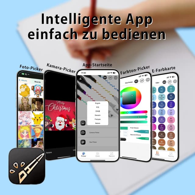 Detalle 2 de Vokiuler 204 Farben Marker, Alkohol Marker Set