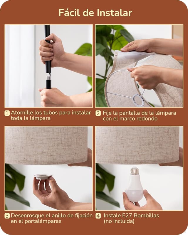 Thumbnail 6 de EDISHINE Lámpara de Pie Minimalista Ajustable 🌟 Perfecta para Salón