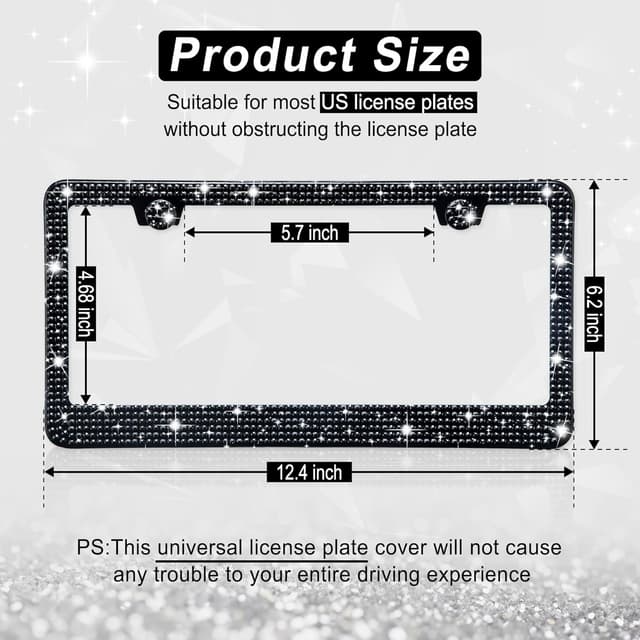 Thumbnail 1 de Amiss Bling License Plate Frame 2-Pack
