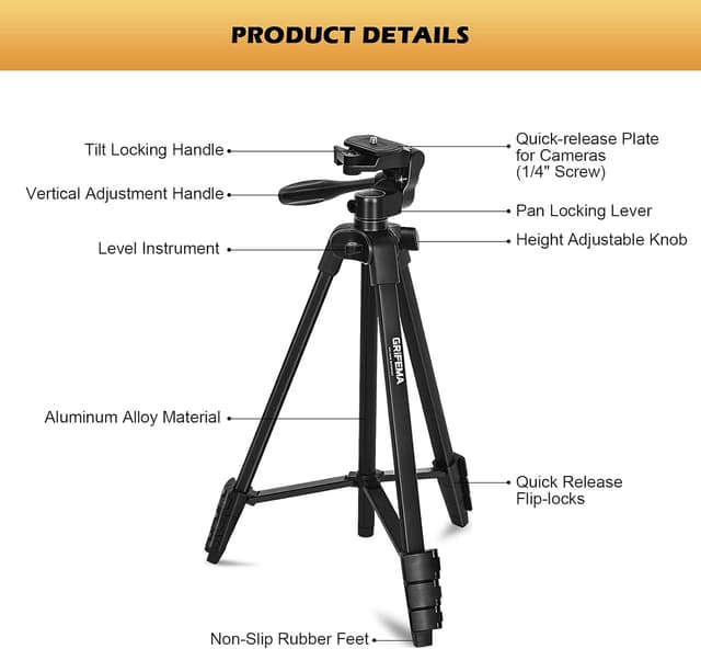 Thumbnail 6 de GRIFEMA Tripod 55 inch 140cm phone tripod