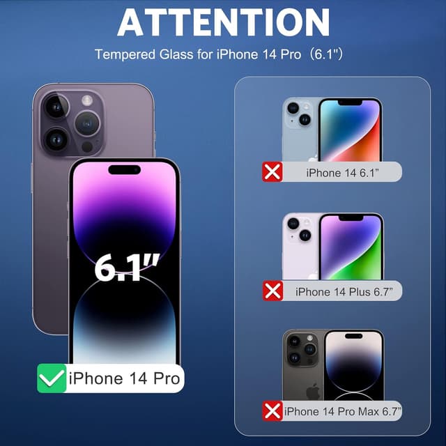 Thumbnail 1 de OMOTON Panzer Schutz Glas fürs iPhone 14 Pro