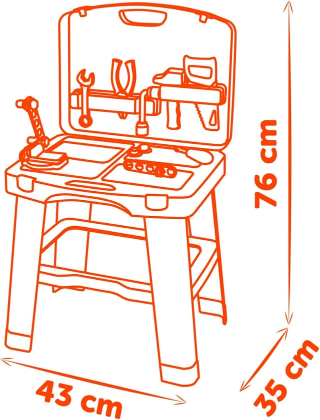 Detalle 2 de Smoby Black & Decker Banco de Trabajo maletín 33 accesorios