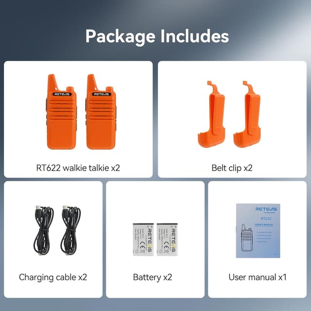 Thumbnail 6 de Retevis RT622 walkie-talkie mini portatile per escursioni 🚨