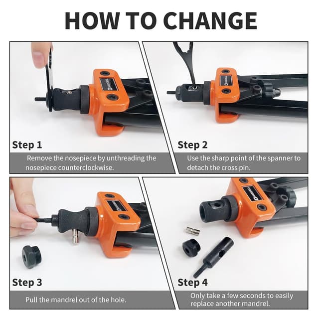 Detalle 2 de HARDELL Rivet Nut Pliers 14" with 150 rivet nuts 🛠