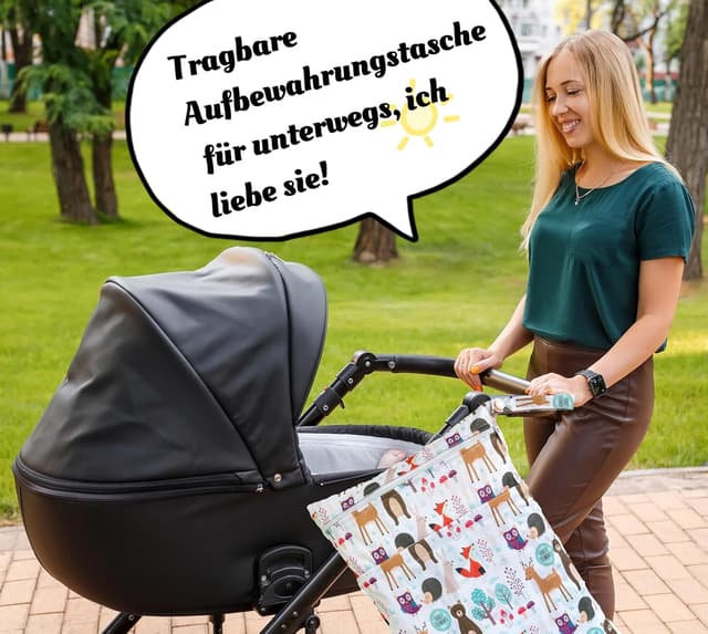Detalle 2 de TRASUN Wetbag 2er-Set für Kindergarten: wasserdichte Nassbeutel/Organizer für Windeln & Schwimmsachen