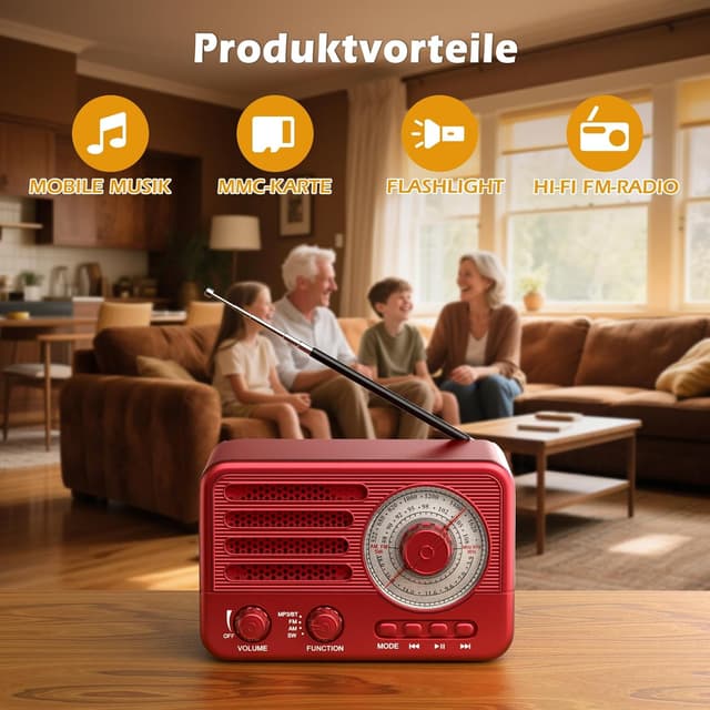 Thumbnail 3 de Radio transistor vintage Style rétro AM FM SW USB