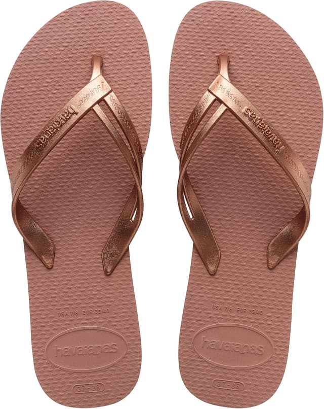 Detalle de Havaianas Elegance infradito eleganti da donna con cinturini metallici e suola antiscivolo