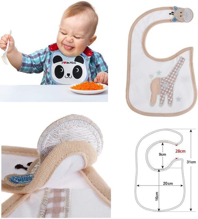 Detalle 2 de SLOSH 11 Bavaglino Neonato Impermeabile per Dentizione, bavaglini con chiusura laterale