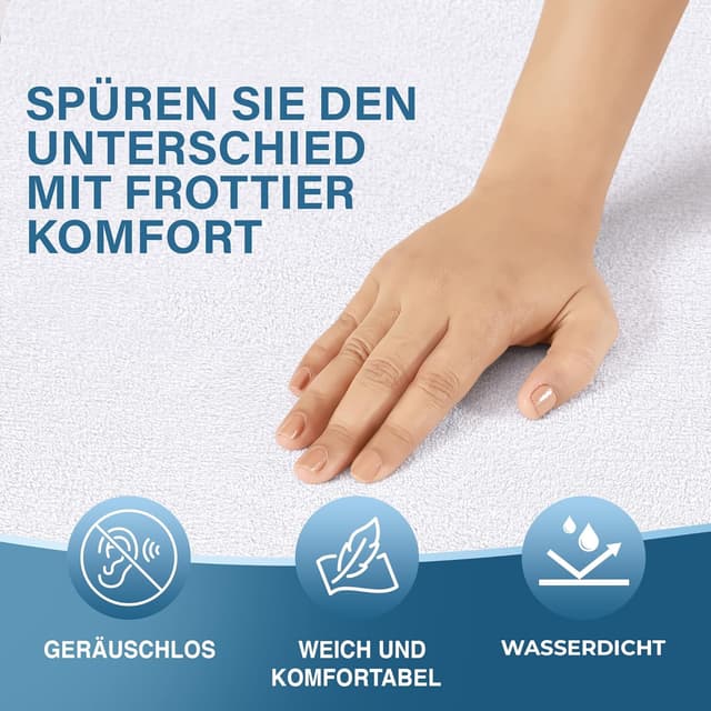 Detalle de Utopia Bedding Matratzenschoner 140 x 200 cm wasserdicht mit elastischen Eckbändern (Oeko-TEX) – Matratzenschutz in Weiß