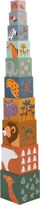 Detalle 2 de Small Foot Cubes à empiler « Safari » 11957 : trier, empiler et compter dès 1 an