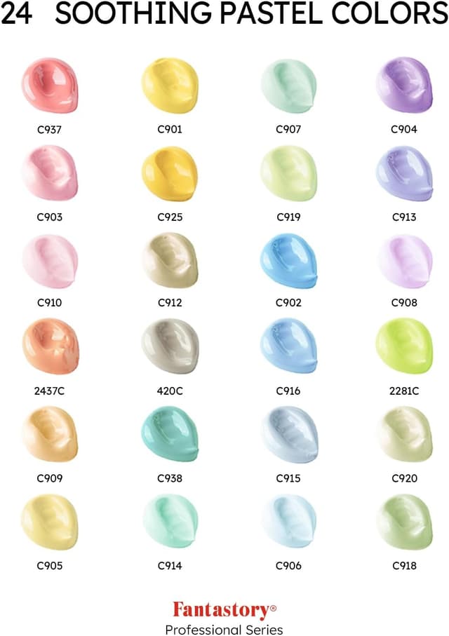 Detalle 2 de fantastory Pastel Acrylic Paint Set 24 colours