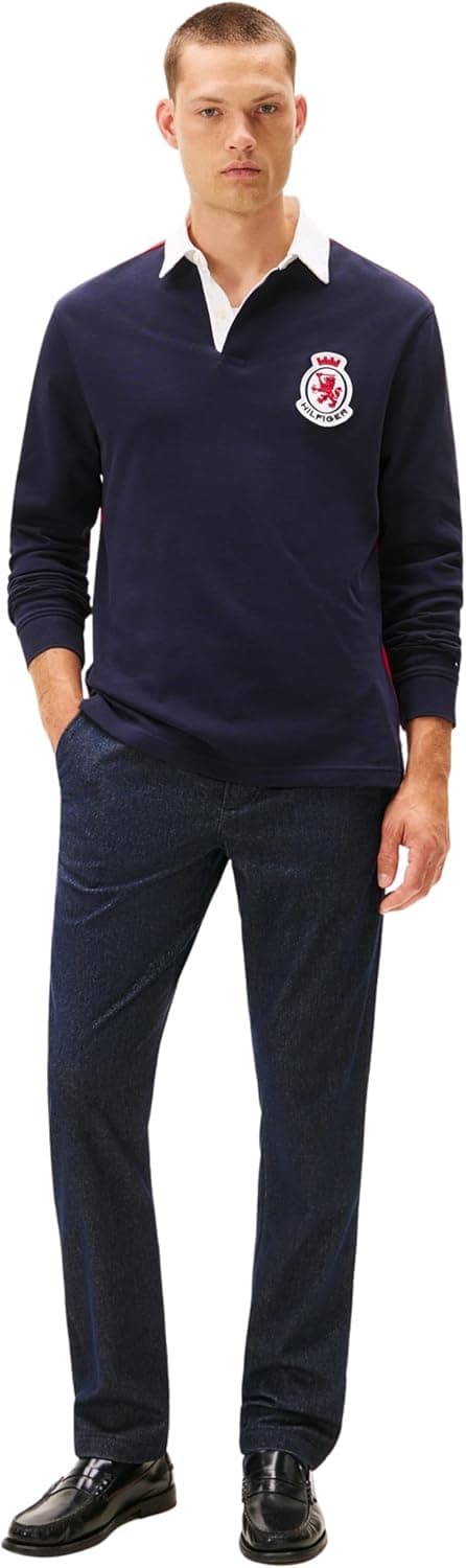 Detalle 2 de Tommy Hilfiger Men’s Denton Brushed Marl Chino trousers (5-pocket, tapered fit)