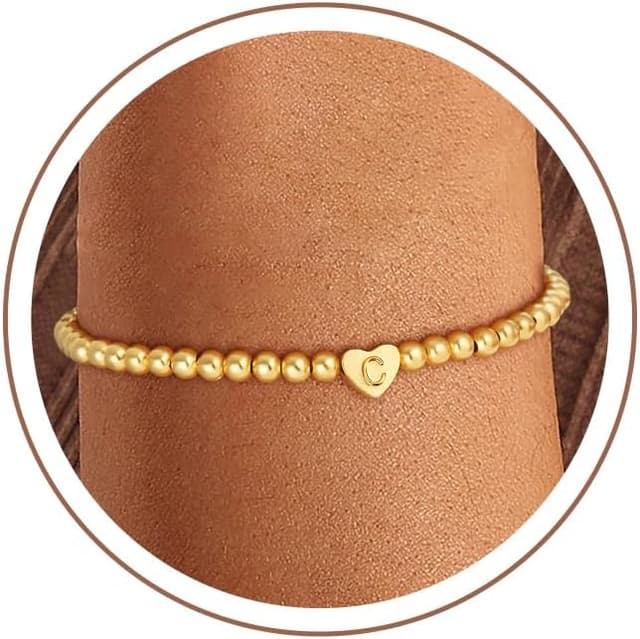 Detalle de SLOONG Herz-Armband mit Buchstaben (Monogramm) – 18K Gold-/Silber vergoldet, personalisiert