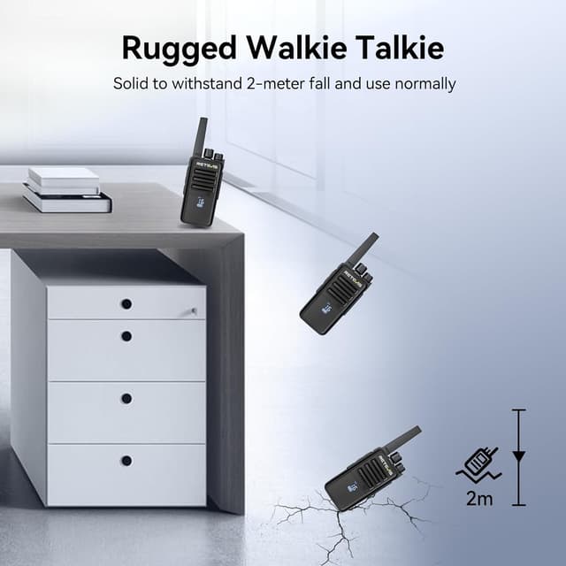 Detalle de Retevis RT68H Two-Way Radio (10-Pack) with Hidden LED Display, VOX, Type-C Charging Base