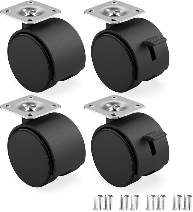 Detalle de RAVN HAMAN set di 4 ruote per mobili da 50 mm con freno, fino a 30 kg per ruota (per interni)