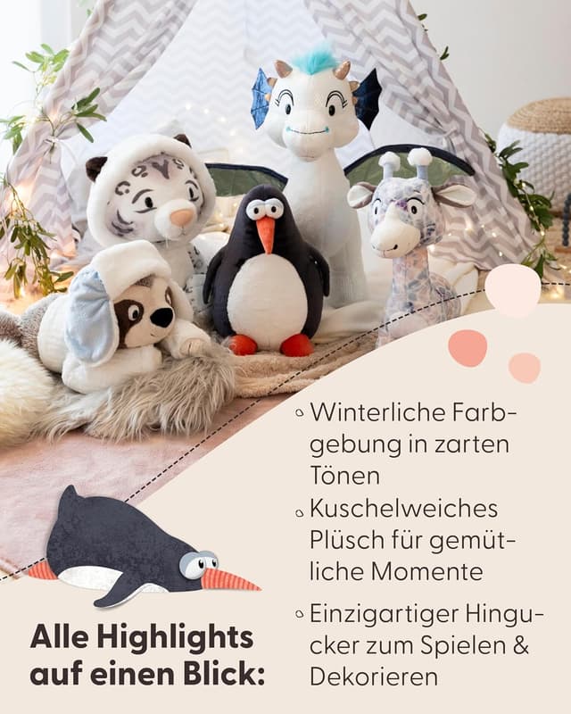 Thumbnail 3 de NICI Kuscheltier Giraffe Winny Winterfur 35cm