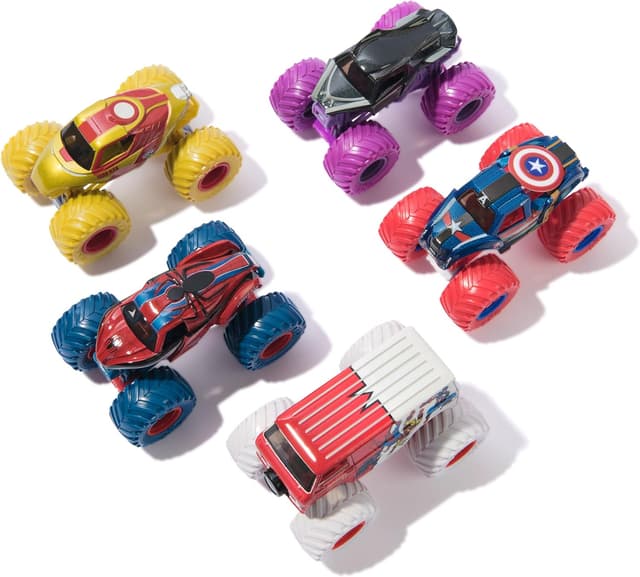 Detalle de Monster Jam – Coffret de 5 véhicules Die-Cast 1:64 Marvel (5 trucks officiels) pour collection