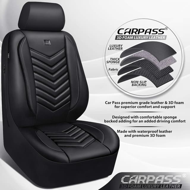 Thumbnail 5 de CAR PASS 3D Foam Faux Leather Seat Covers 5pc