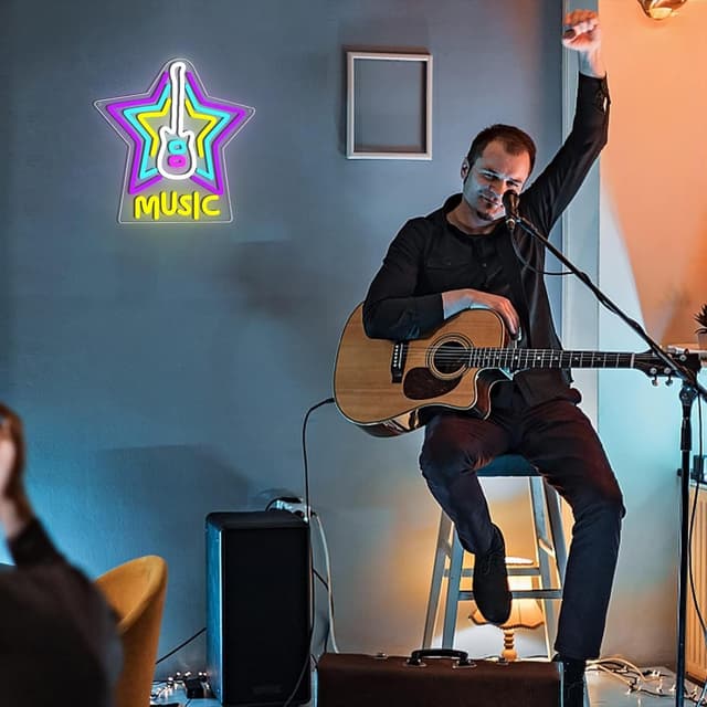 Thumbnail 6 de DWOOKE Guitar Neon Sign LED 11.6 x 14.5 in