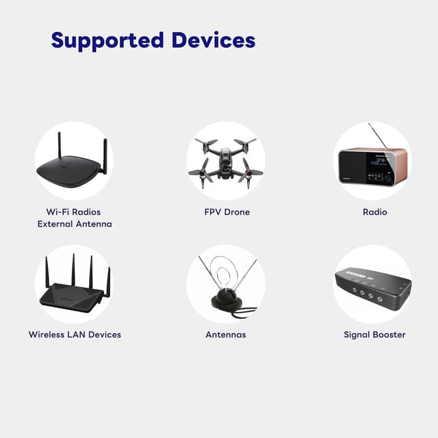 Detalle 1 de Boobrie 30cm SMA Male right-angle to SMA Female RG316 extension cable (2-pack) for WiFi/LTE routers