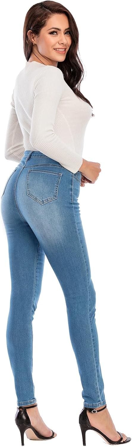 Detalle de Jeans femme taille haute Ecupper slim skinny stretch à 5 poches