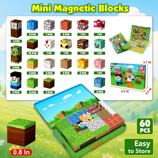 Detalle 2 de Magnetic Blocks 60PCS travel magnetic tiles