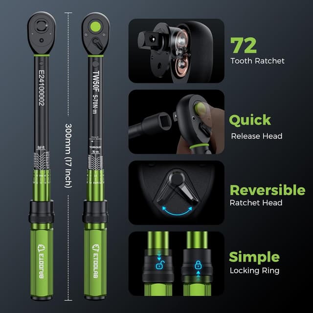 Detalle 2 de EToolab Torque Wrench 3/8 5-70 N·m