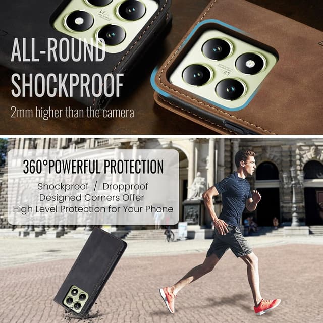 Thumbnail 1 de Monweicz Xiaomi 14T Hülle Premium Leder Flip Schwarz